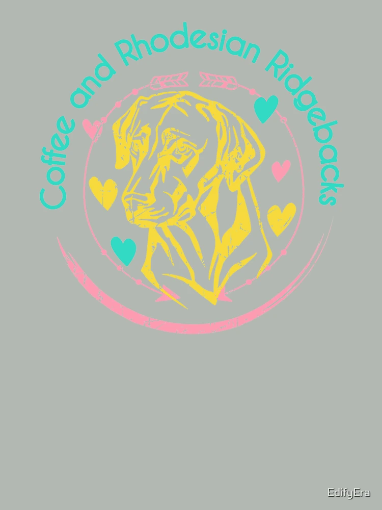 Thumbnail 4 of 4, Boxy T-Shirt, Coffee and Rhodesian Ridgebacks designed and sold by EdifyEra.