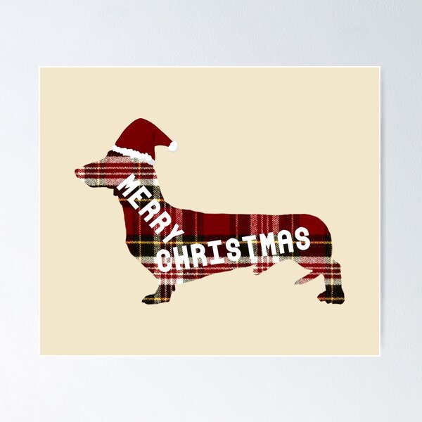 Item preview, Merry Christmas Dachshund in Santa Hat designed and sold by PawsitiveGifts.