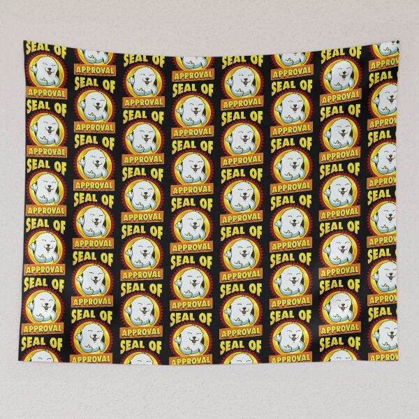 Item preview, Cute & Funny Seal Of Approval Baby Seal Cub Pun Tile Pattern designed and sold by perfectpresents.