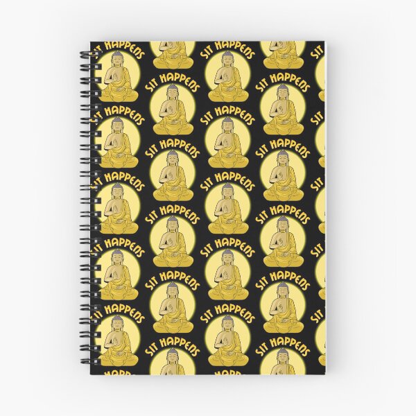 Item preview, Sit Happens Funny Meditation Pun Monk Meditating Tile Pattern designed and sold by perfectpresents.