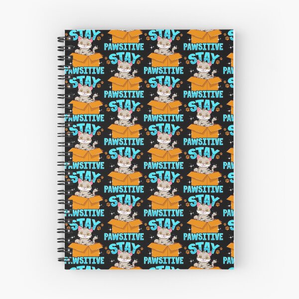 Item preview, Cute & Funny Stay Pawsitive Kitty Cat Positive Pun Tile Pattern designed and sold by perfectpresents.