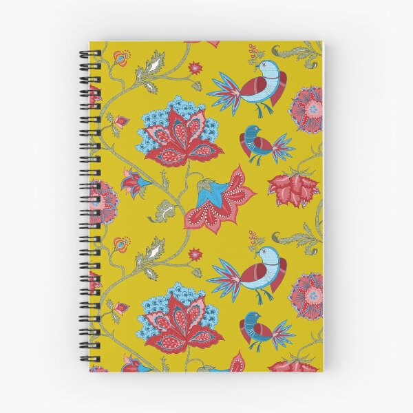 Item preview, Exotic chintz with bird - mustard yellow / multicolour designed and sold by kobyakov.