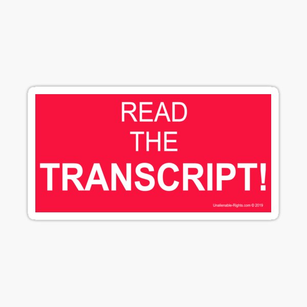 Read The Transcript! Sticker