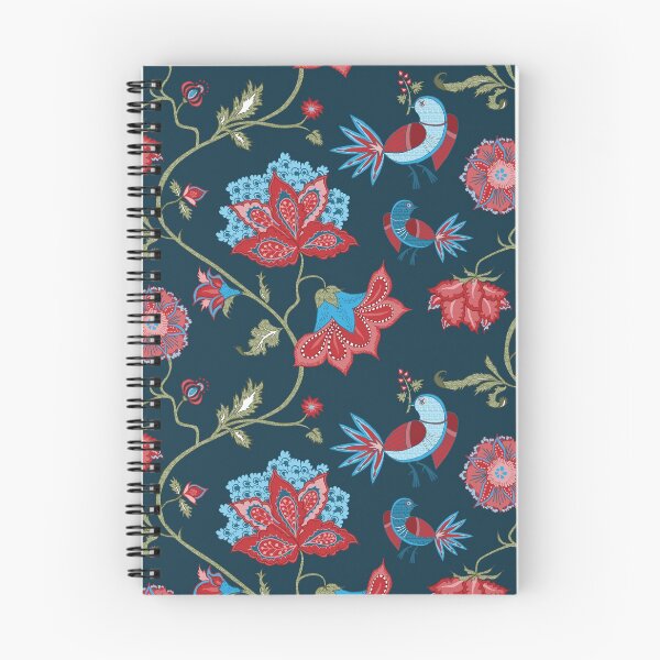 Item preview, Exotic chintz with bird - dark blue / red designed and sold by kobyakov.