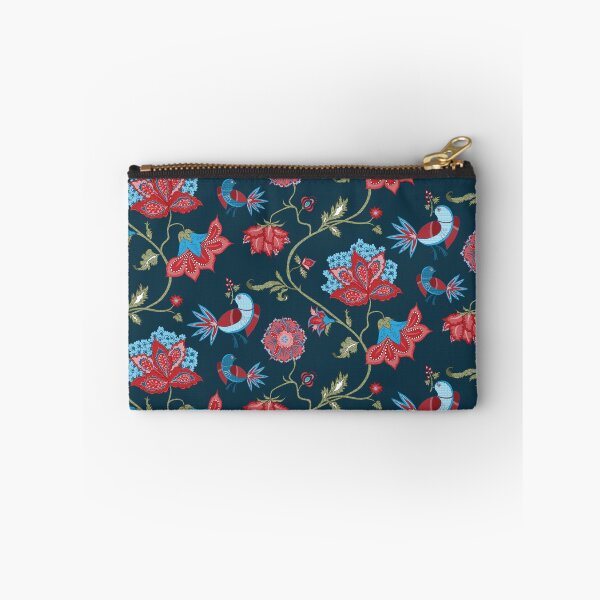 Item preview, Exotic chintz with bird - dark blue / red designed and sold by kobyakov.