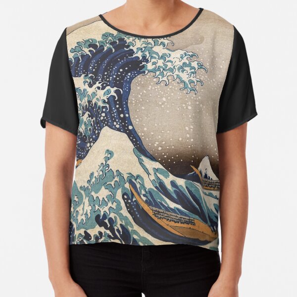 The Great Wave off Kanagawa Chiffon Top