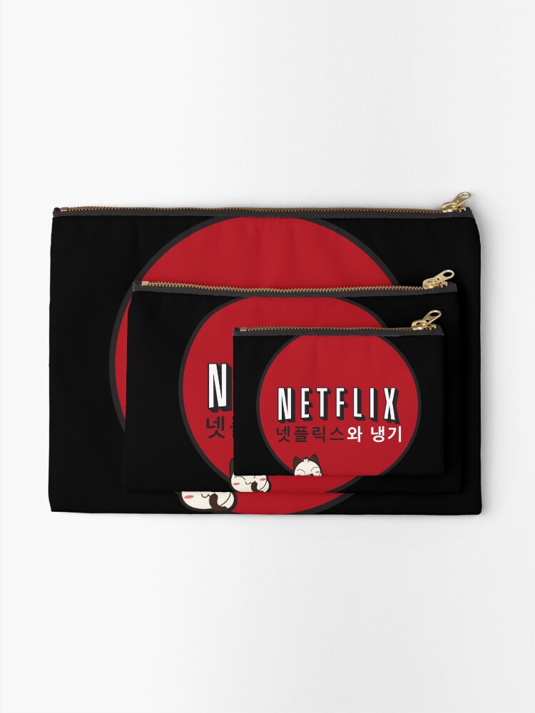Alternate view of Netflix and Chill South Korea Zipper Pouch