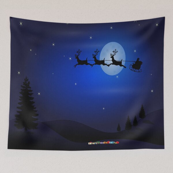 Aperçu de l'œuvre nuit de noël santa renne créée et vendue par Galaxyrobot.