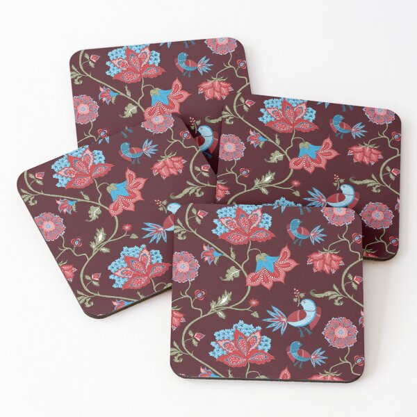 Item preview, Exotic chintz with bird - dark red designed and sold by kobyakov.