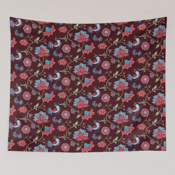 Item preview, Exotic chintz with bird - dark red designed and sold by kobyakov.