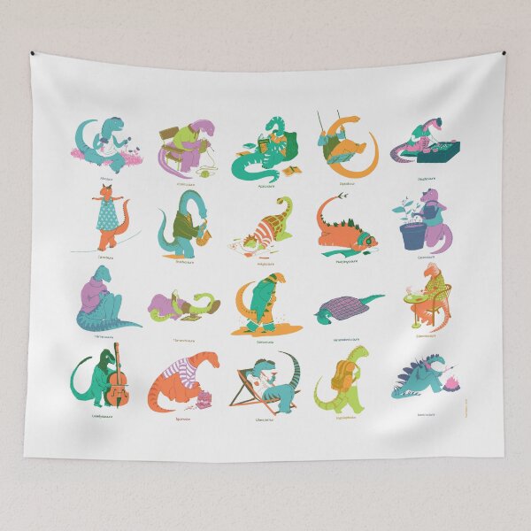 Item preview, Frescoes of dinos with names designed and sold by Biskotz.