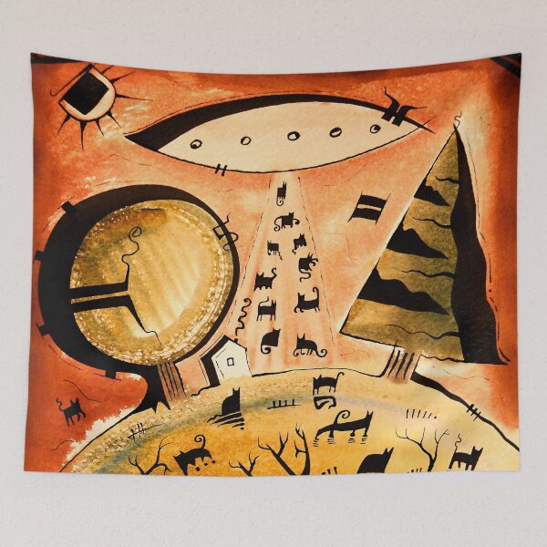 Item preview, Invasion of the Alien Cats designed and sold by ArtistDavidKing.
