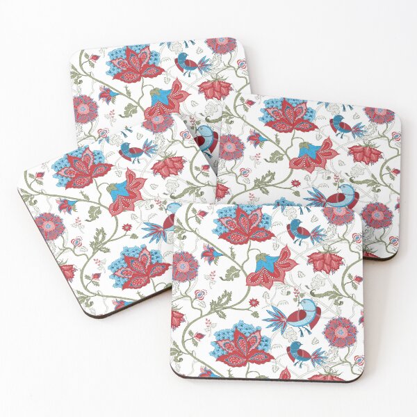 Item preview, Exotic chintz with bird - white/multicolour designed and sold by kobyakov.