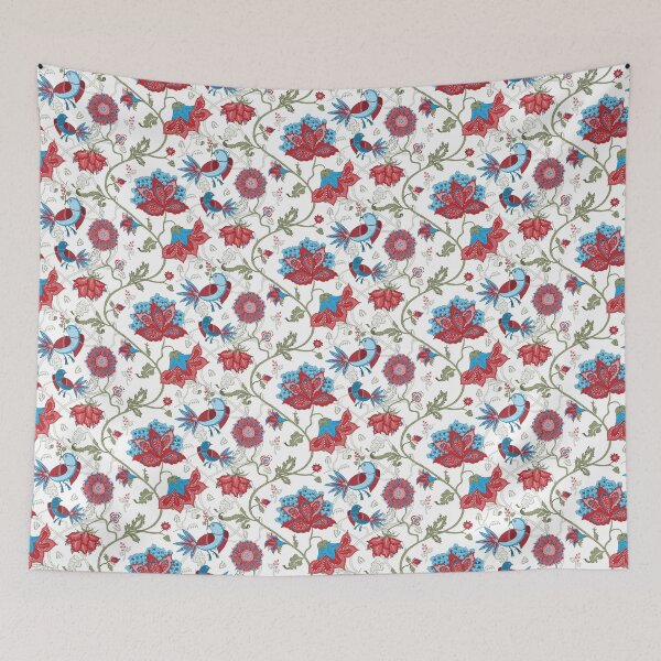 Item preview, Exotic chintz with bird - white/multicolour designed and sold by kobyakov.