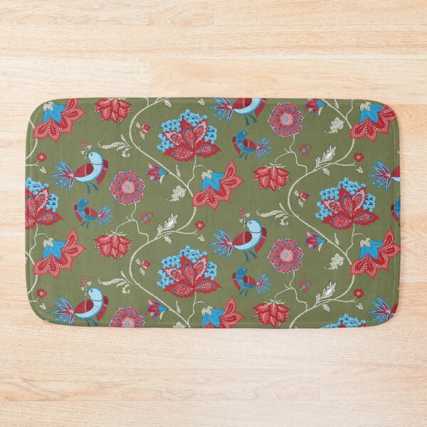Item preview, Exotic chintz with bird - green/multicolour designed and sold by kobyakov.