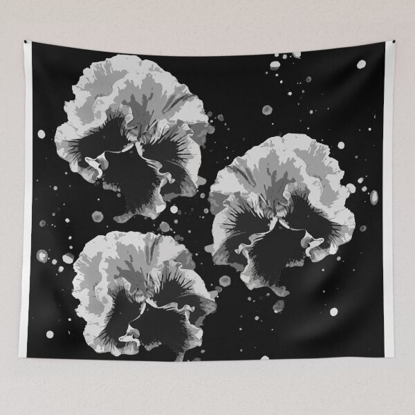 Item preview, Pansy Moonbeams Black and White designed and sold by PoppyPod.
