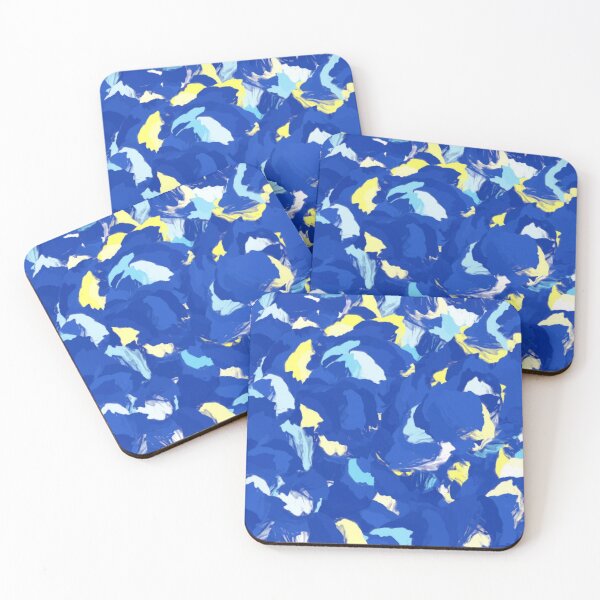 Item preview, Blue and White Paint Swirls designed and sold by Poetic Patterns Studio.