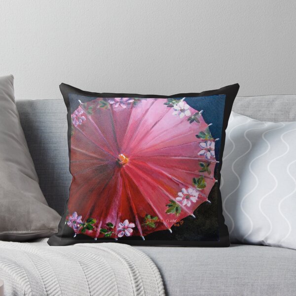 Item preview, Red  Chinese parasol. 31x31cm acrylic. designed and sold by Elizabeth Moore Golding.