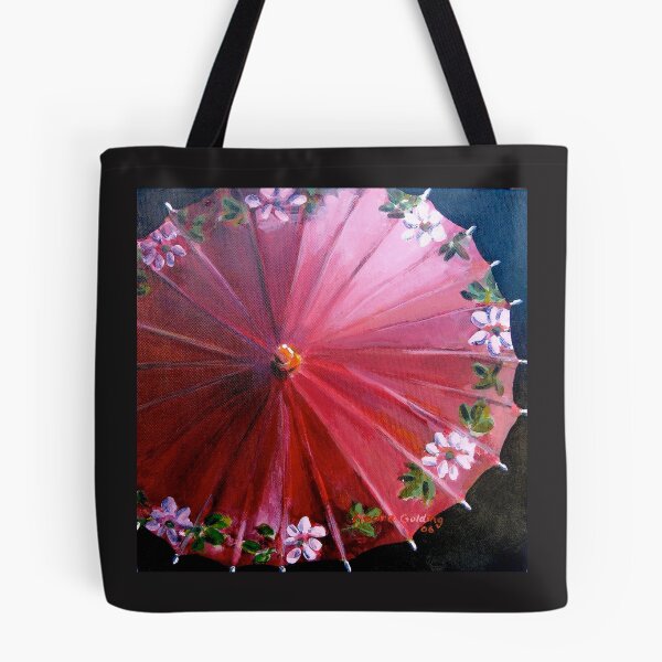 Item preview, Red  Chinese parasol. 31x31cm acrylic. designed and sold by Elizabeth Moore Golding.