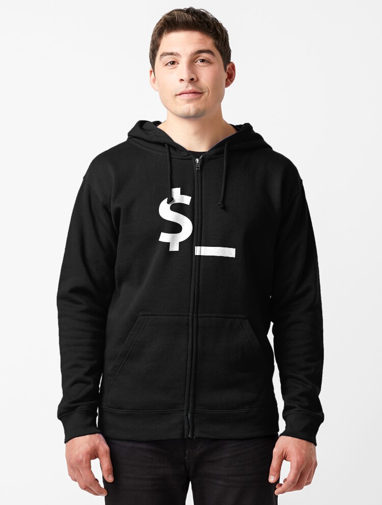 Thumbnail 1 of 5, Zipped Hoodie, Shell/Perl Default Variable $_ White Design for Coders & Sysadmins designed and sold by geeksta.