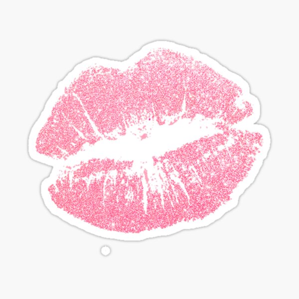Glitter Pink Lips Sticker