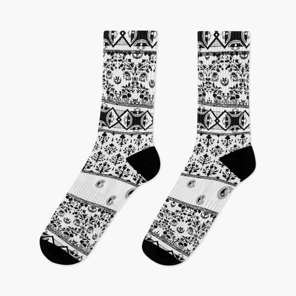 Item preview, Black and White Intricate Pattern designed and sold by SOCKSbySBD.
