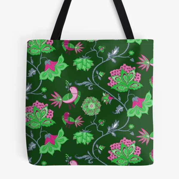 Item preview, Exotic chintz with bird - green/pink designed and sold by kobyakov.