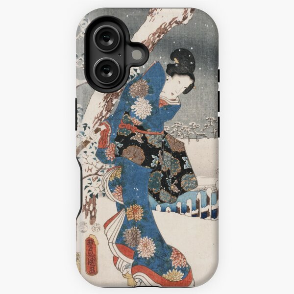 Item preview, Japanese Vintage Kunisada Hiroshige Snowy Landscape designed and sold by Vicky Brago-Mitchell®.