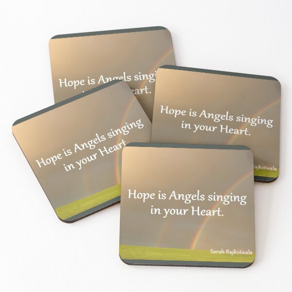 Item preview, Hope is Angels Singing In Your Heart - Inspirational Quotes Double Rainbow designed and sold by Sarah  Rajkotwala.