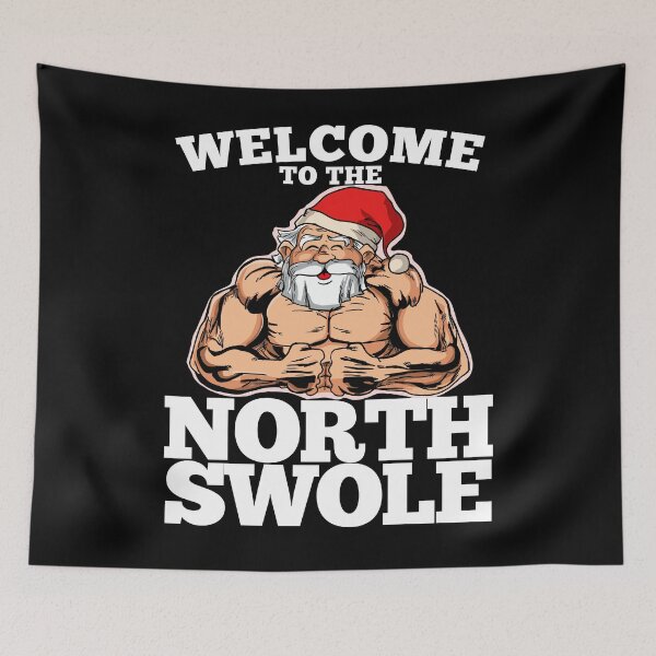 Item preview, Welcome to the North Swole Muscle Santa Christmas Workout Fitness designed and sold by Miftees.