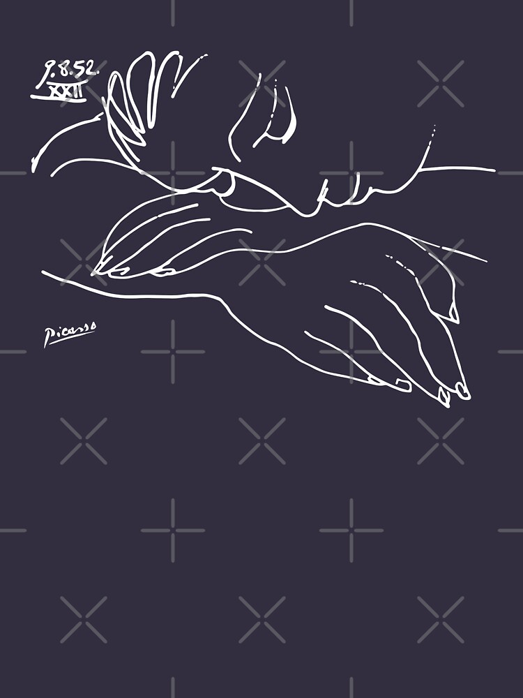 Pablo Picasso Line Art Woman Resting on her arms Artwork Sketch black and white Hand Drawn ink Silhouette charcoal gray HD High Quality by iresist