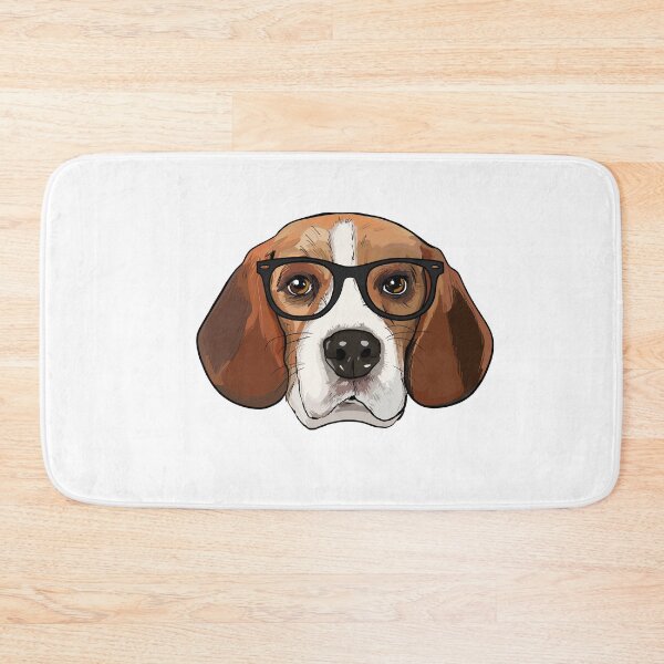 Item preview, smart beagle with glasses designed and sold by Miftees.