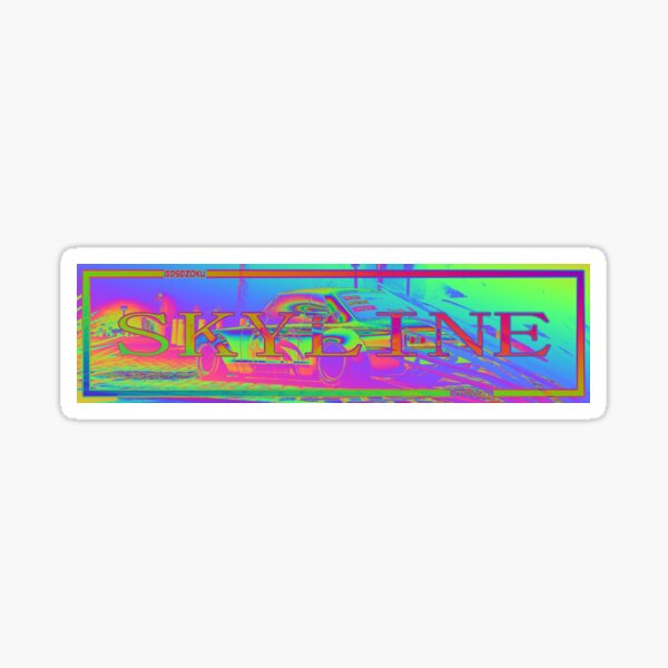 Skyline Psychedelic Slap Sticker Sticker