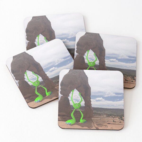 Item preview, Green monster holding up the delicate arch at arches national park designed and sold by DinkumDoodles.