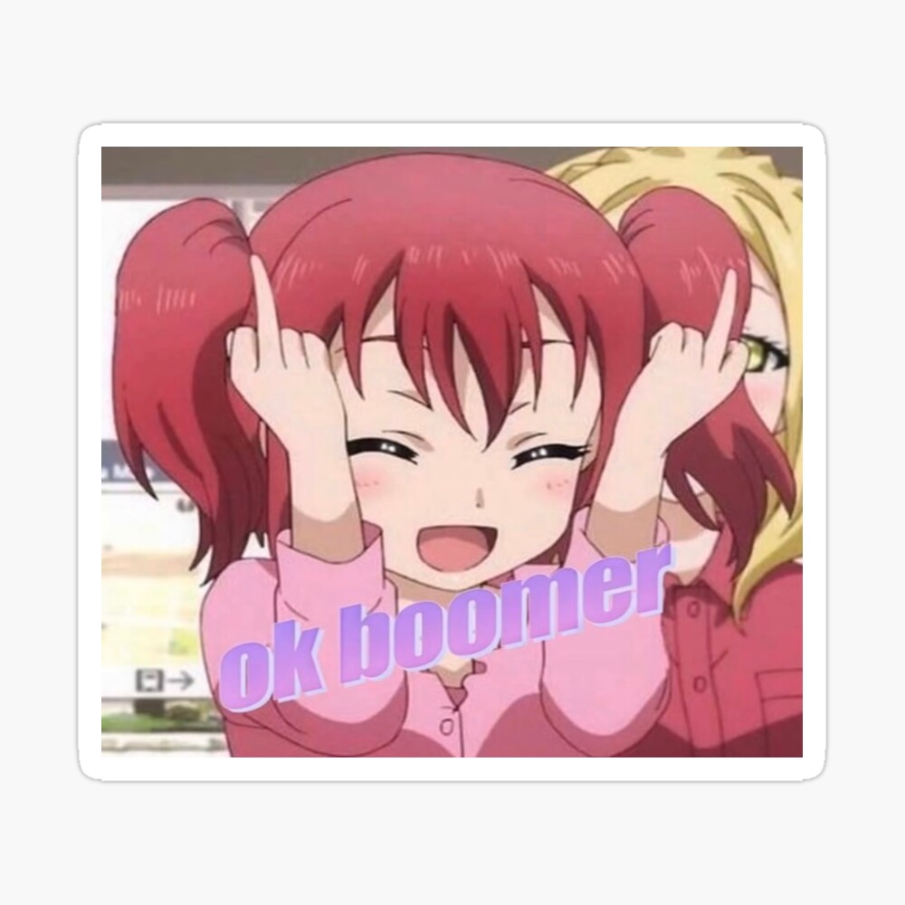 Middle finger anime kawaii girl - Anime Kawaii Girl - Magnet | TeePublic