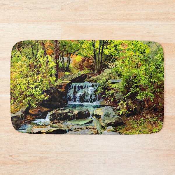Item preview, Small Waterfall in Autumn Park designed and sold by Susan Savad.