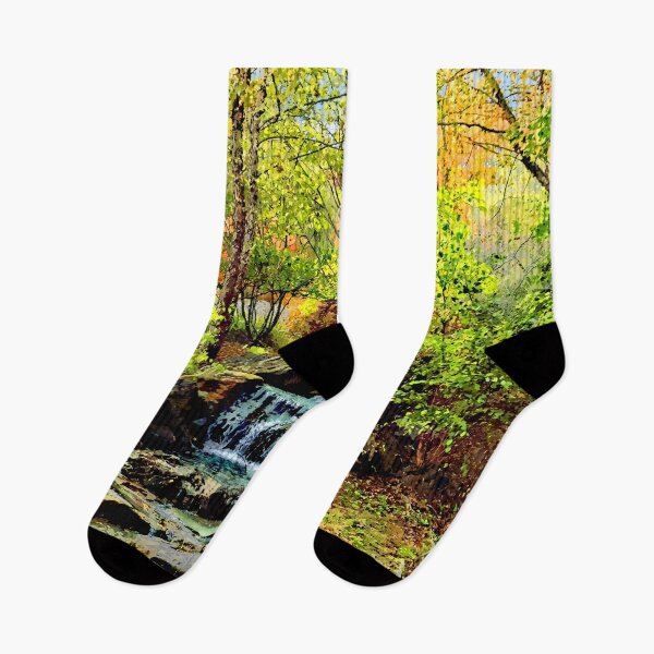 Item preview, Small Waterfall in Autumn Park designed and sold by Susan Savad.