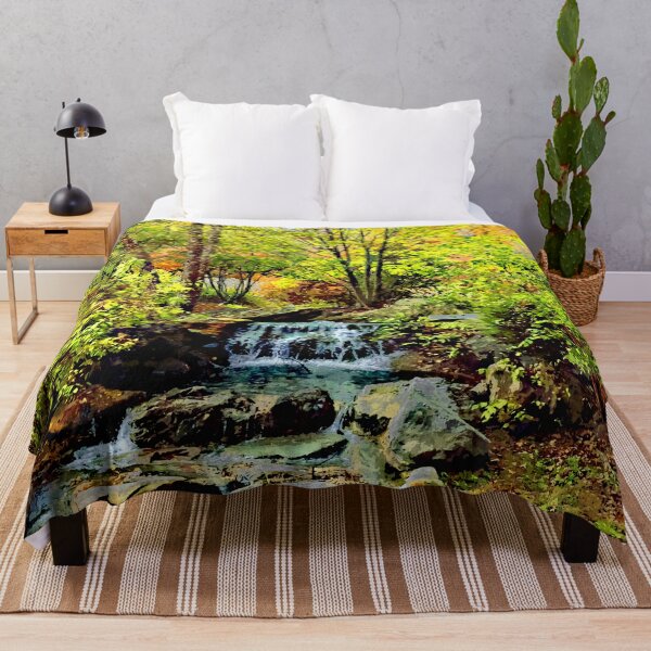 Item preview, Small Waterfall in Autumn Park designed and sold by Susan Savad.