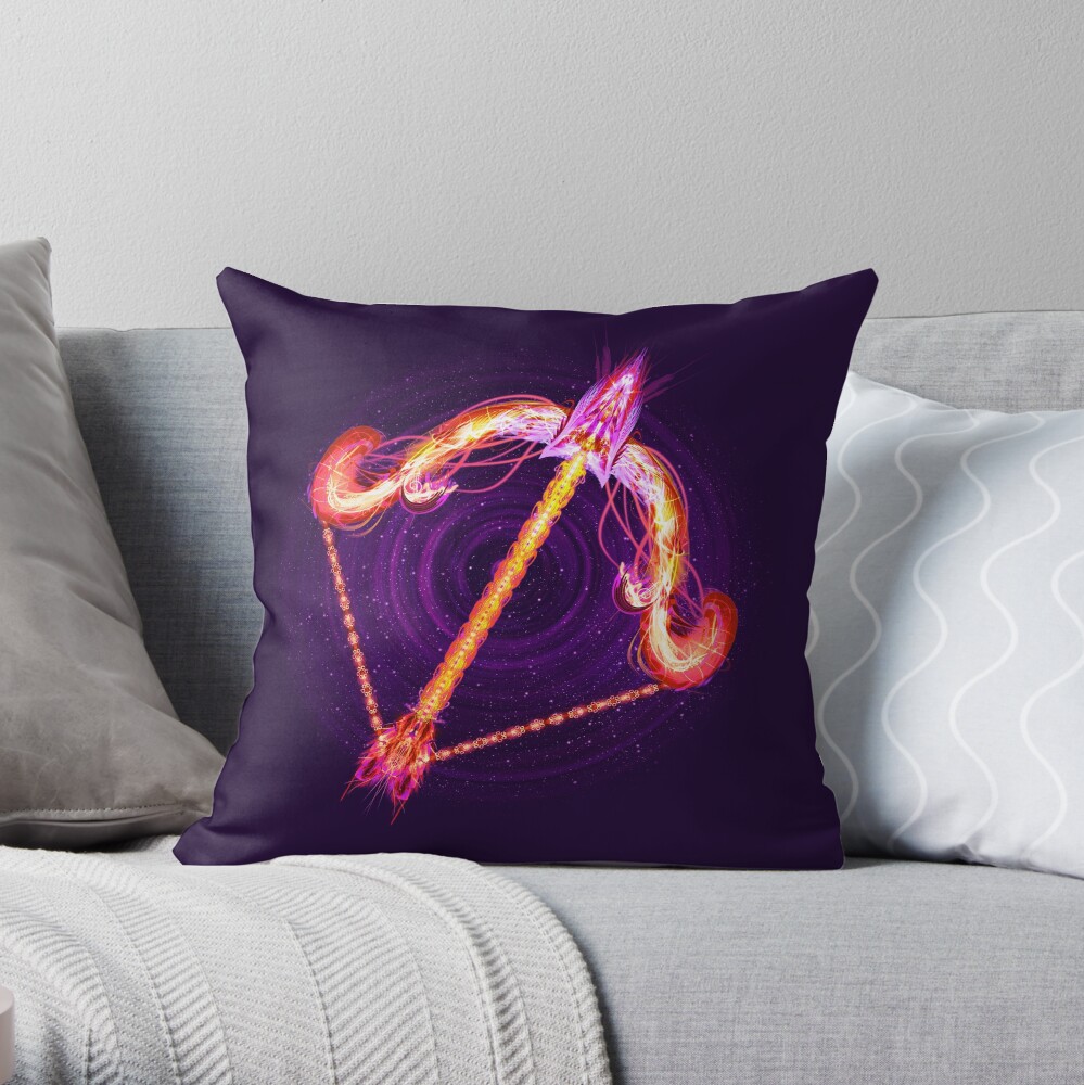 Sagittarius Zodiac Lightburst Throw Pillow