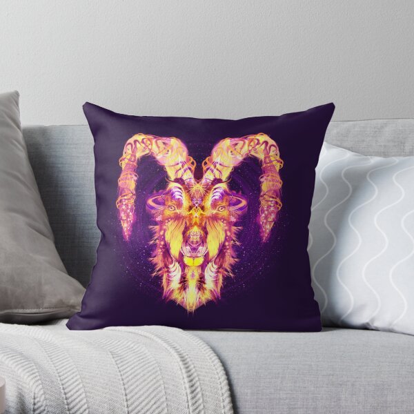 Capricorn Zodiac Lightburst Throw Pillow