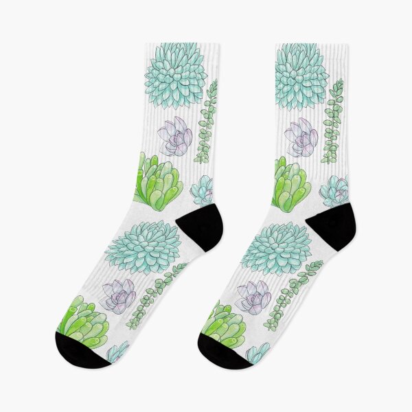 Item preview, Watercolour Succulent Pattern designed and sold by RhymesWithTeal.