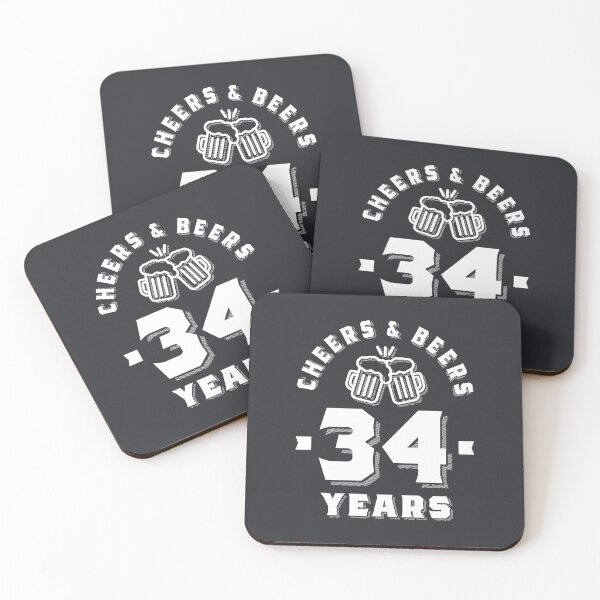 Item preview, 34th Birthday Cheers And Beers to 34 Years Funny Gift designed and sold by cidolopez.