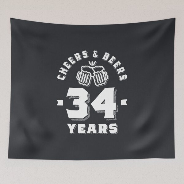 Item preview, 34th Birthday Cheers And Beers to 34 Years Funny Gift designed and sold by cidolopez.