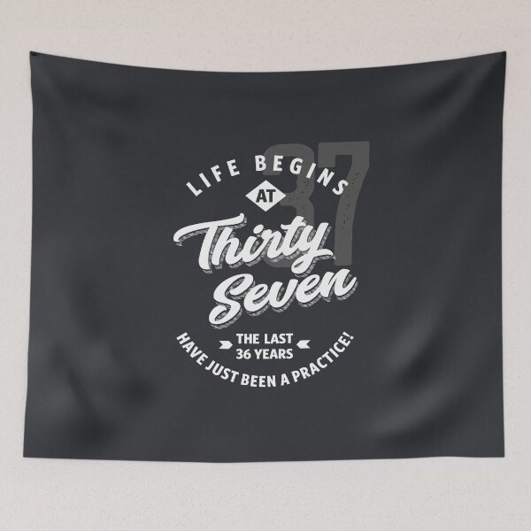 Item preview, Life Begins At 37 Vintage Birthday Gift designed and sold by cidolopez.