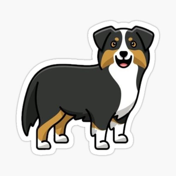 Cartoon Australian Shepherd Sticker By Joliebearcan Redbubble