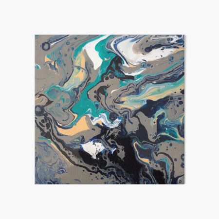 "TGF" (grey and turquoise pour) Art Board Print