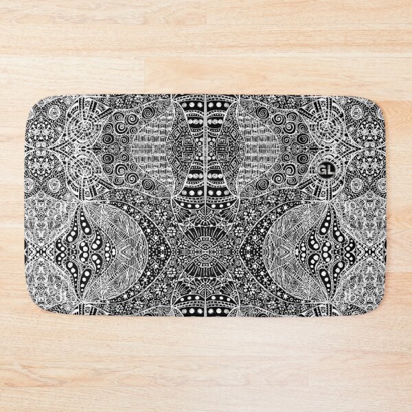 Item preview, SWIRL TANGO SWISH LANGUAGE MIDDLE SPINDLE - GL - WHITE ON BLACK designed and sold by GNOSHERY LIBERTAS.