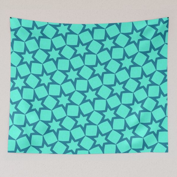 Item preview, Blue Blocks and Stars Pattern designed and sold by Poetic Patterns Studio.