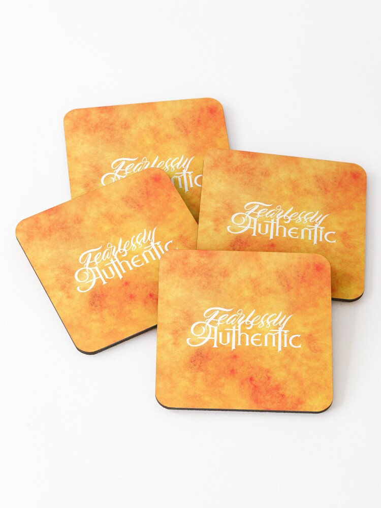 Thumbnail 1 of 5, Coasters (Set of 4), Fearlessly Authentic designed and sold by ThePrintees.