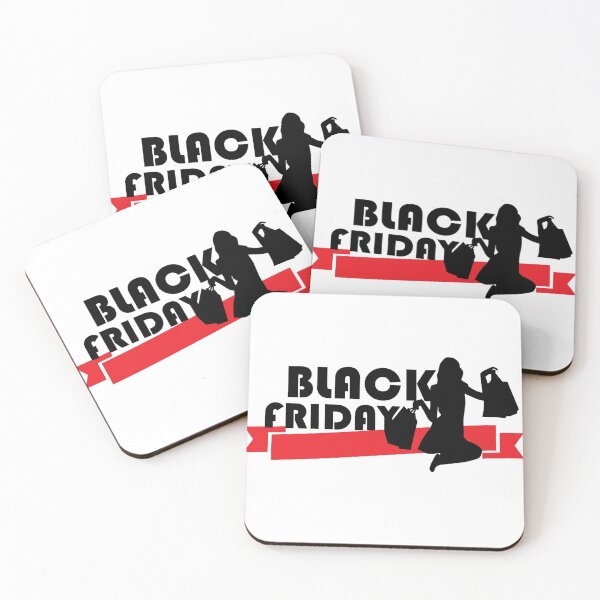 Item preview, Black Friday Black and red silhouette woman shopping designed and sold by Sitamood.